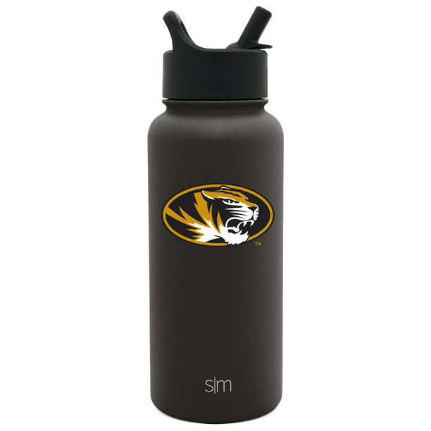 NCAA Georgia Vacuum Insulated Water Flask Travel Coffee Tumbler 18/8 Stainless Steel Simple Modern 32oz Summit Water Bottle with Straw Lid